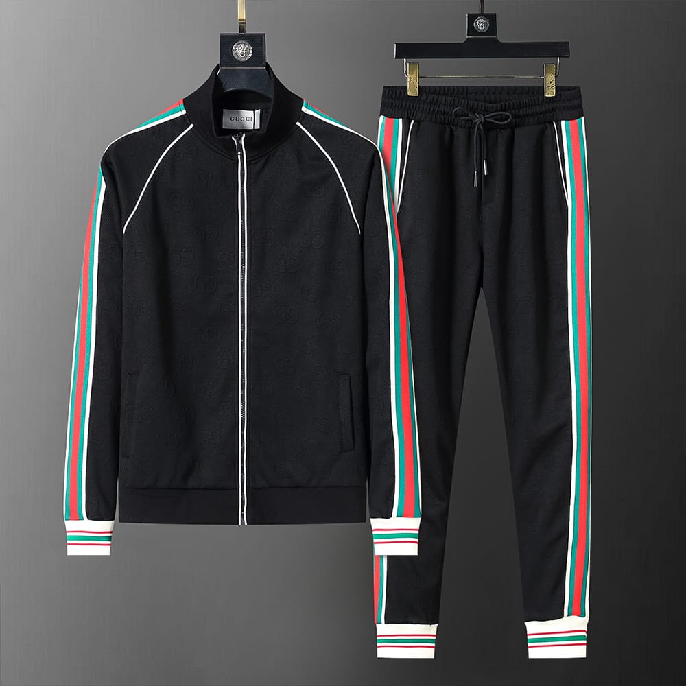 Gucci Jacquard Stripe White & Black Tracksuit