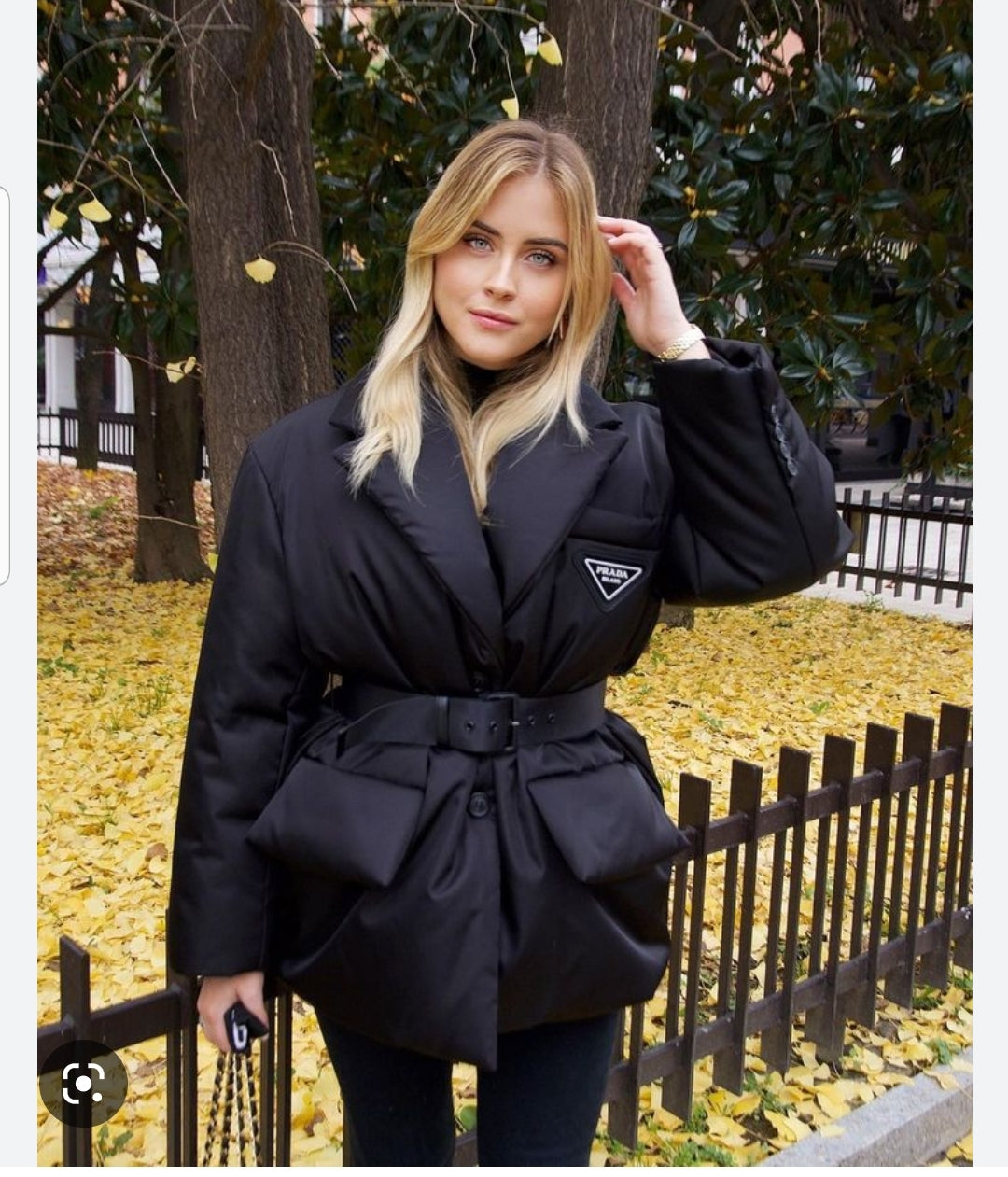 Prada Nylon Belted Jacket in Black