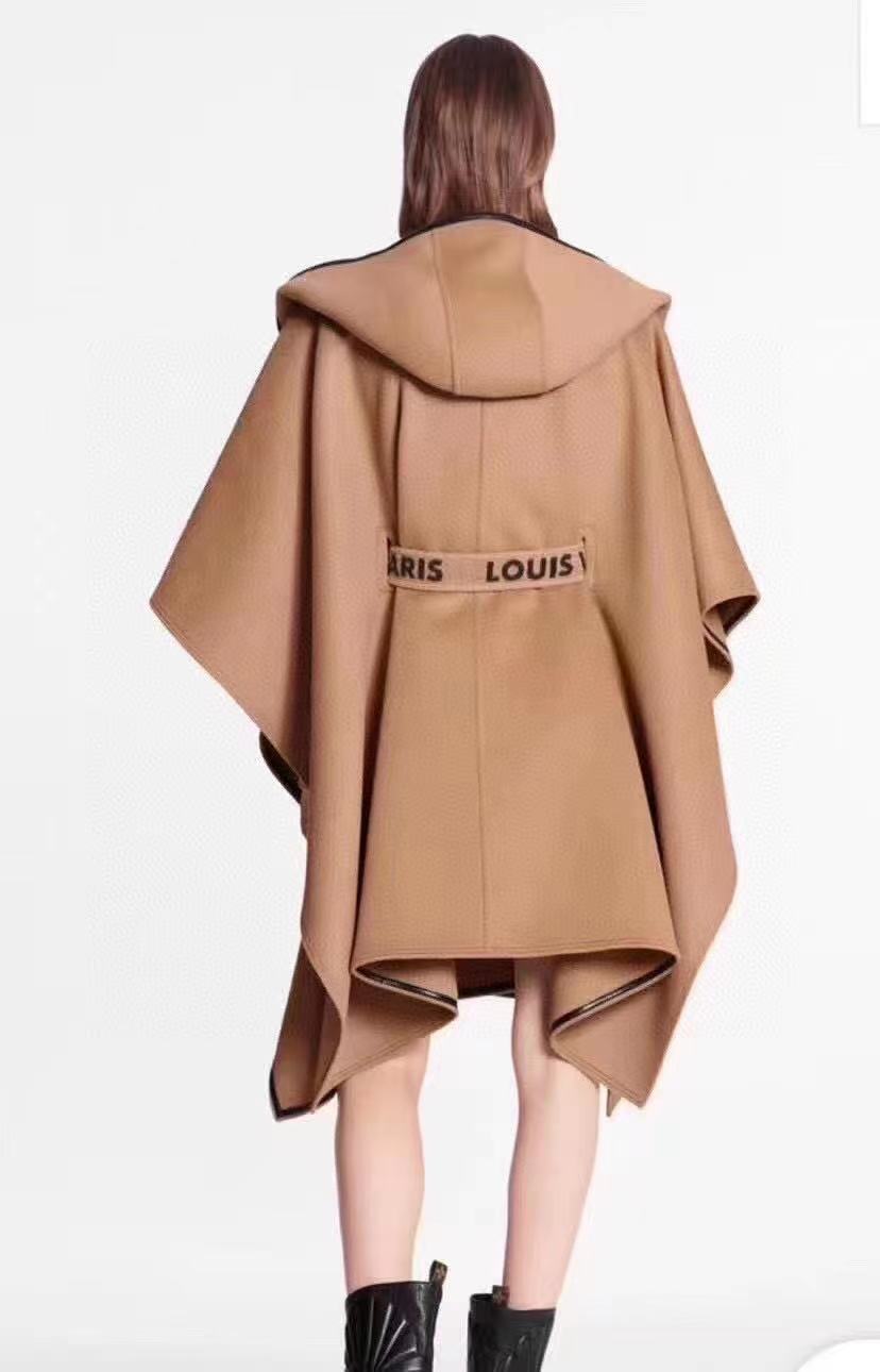 LV Hooded cape coat with belt