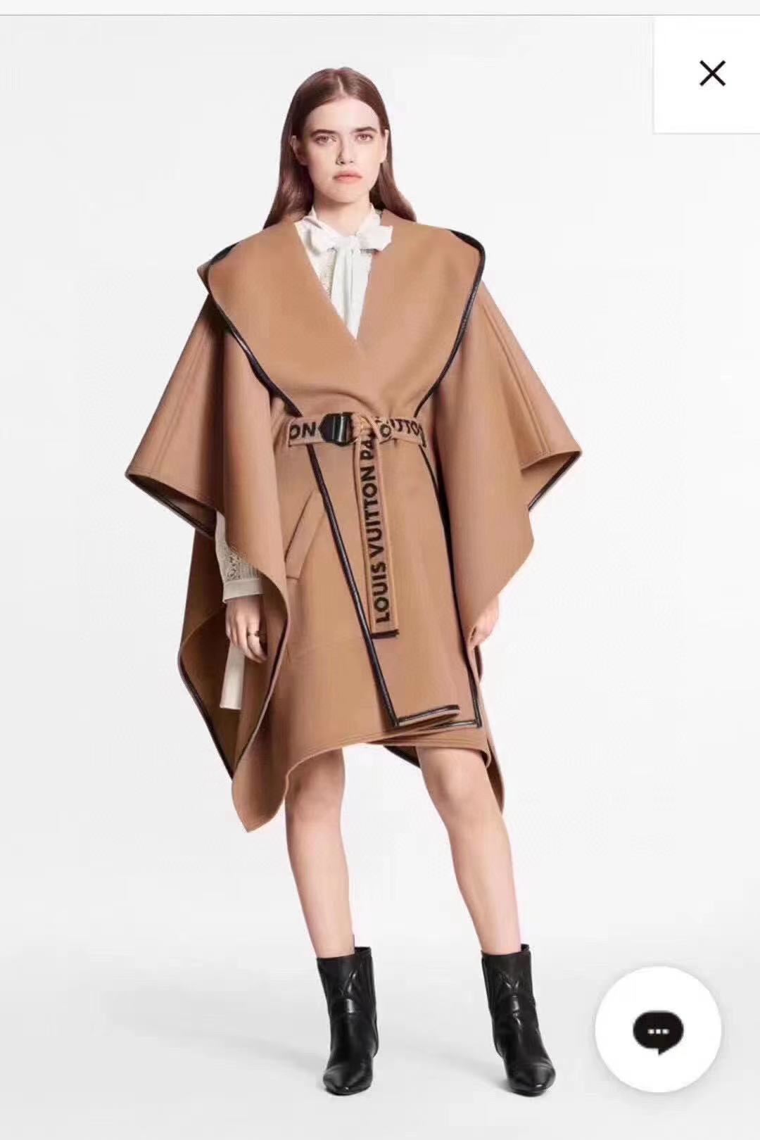 LV Hooded cape coat with belt